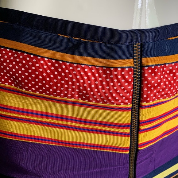 J. McLaughlin : multicolored ribbon zippered skirt - Picture 7 of 16